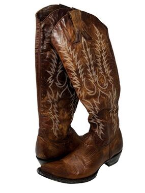 Old Gringo Brown Embroidered Leather Cowboy Boots